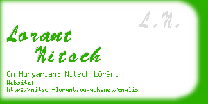 lorant nitsch business card
